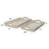 Distressed Wooden Serving Trays With Handles Set Of 2 White By Benzara 39464