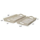 Distressed Wooden Serving Trays With Handles Set Of 2 White By Benzara 39464