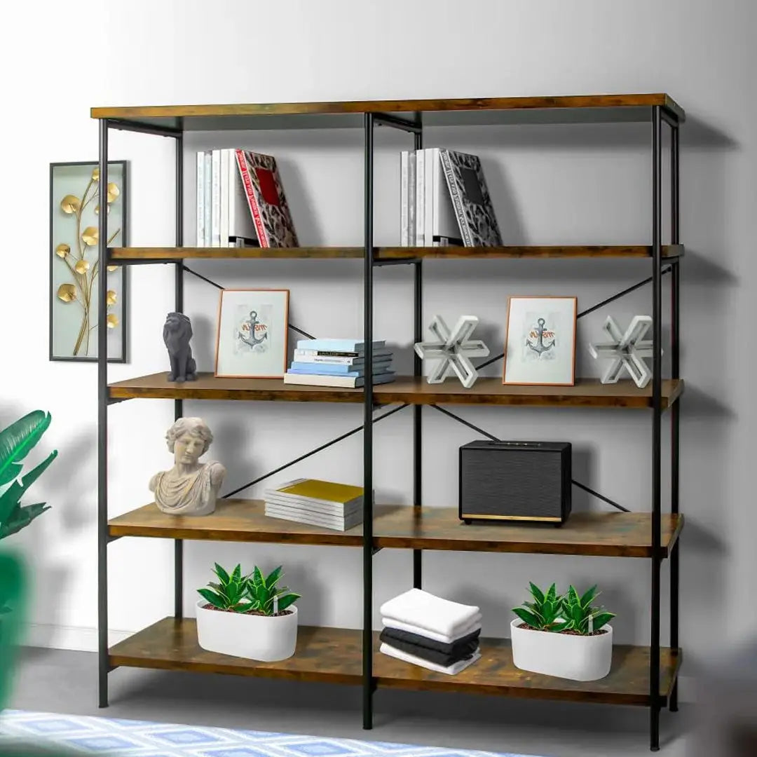 Industrial four-tier bookshelf