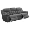 Jak 99 Inch Sofa, Power Recliner, Padded Backrest, Charcoal Gray Fabric By Casagear Home