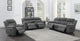 Jak 99 Inch Sofa, Power Recliner, Padded Backrest, Charcoal Gray Fabric By Casagear Home