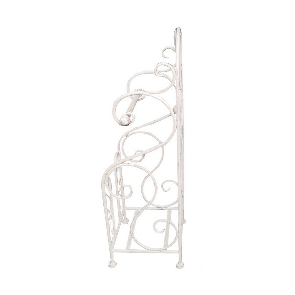 Noe Benzara Classic Free standing Metal Toilet Paper Holder, Off White