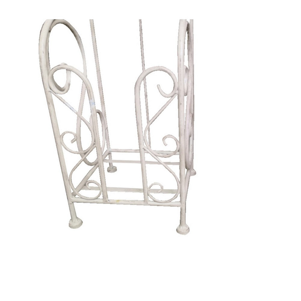 Noe Benzara Classic Free standing Metal Toilet Paper Holder, Off White