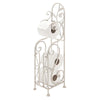 Noe Benzara Classic Free standing Metal Toilet Paper Holder, Off White