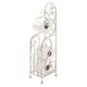 Noe Benzara Classic Free standing Metal Toilet Paper Holder, Off White