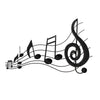 26 Inch Handmade Metal Wall Mount Accent Decor with Musical Notes and Treble Clef Black Red By The Urban Port BM05414