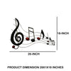 26 Inch Handmade Metal Wall Mount Accent Decor with Musical Notes and Treble Clef Black Red By The Urban Port BM05414