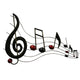 26 Inch Handmade Metal Wall Mount Accent Decor with Musical Notes and Treble Clef Black Red By The Urban Port BM05414