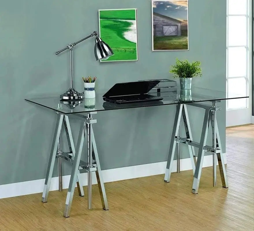 Adjustable Writing Desk with Sawhorse Legs Adjustable Writing Desk with Sawhorse Legs