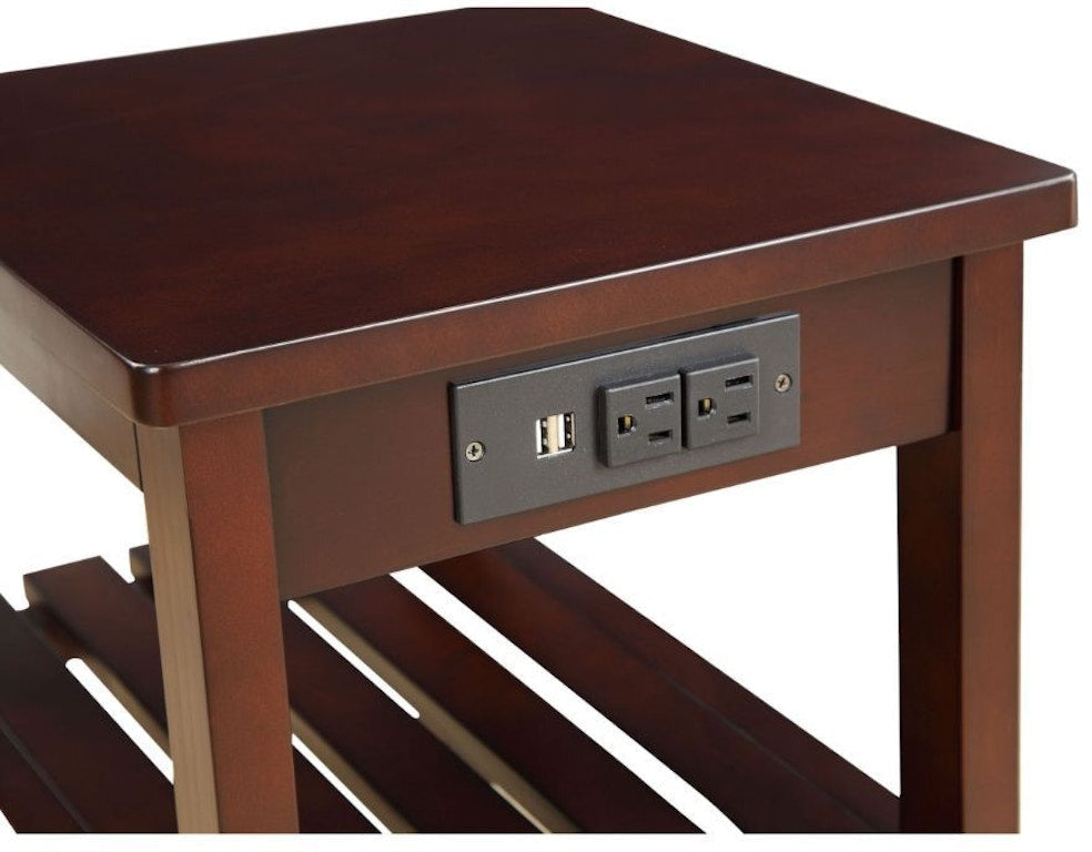 Nova Side Table | USB Port | Modish Design | Espresso AMF-81955