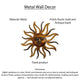 35 Inch Round Wall Mounted Sun Face Accent Decor, Carved Rustic Gold and Black Metal The Urban Port