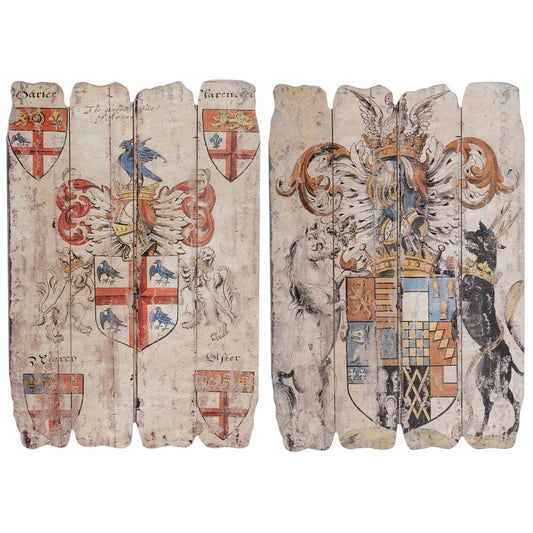 Wall Art Plaque Set of 2 | Multicolor Decorative Wood Panels