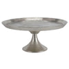 Footed Tray | Round Aluminum | Silver Finish