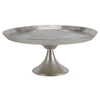 Aluminum Round Footed tray, Silver By Casagear Home