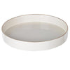Mimosa Plastic Round Tray Gold Accented Trims Glossy White By The Urban Port ABH-42537-WHIT