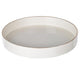 Mimosa Plastic Round Tray Gold Accented Trims Glossy White By The Urban Port ABH-42537-WHIT