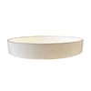 Mimosa Plastic Round Tray Gold Accented Trims Glossy White By The Urban Port ABH-42537-WHIT