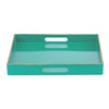 Mimosa Square Tray With Cutout Handles, Green By Casagear Home