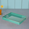 Mimosa Square Tray With Cutout Handles, Green By Casagear Home