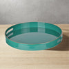 Mimosa Round Tray With Cutout Handles, Green By Casagear Home