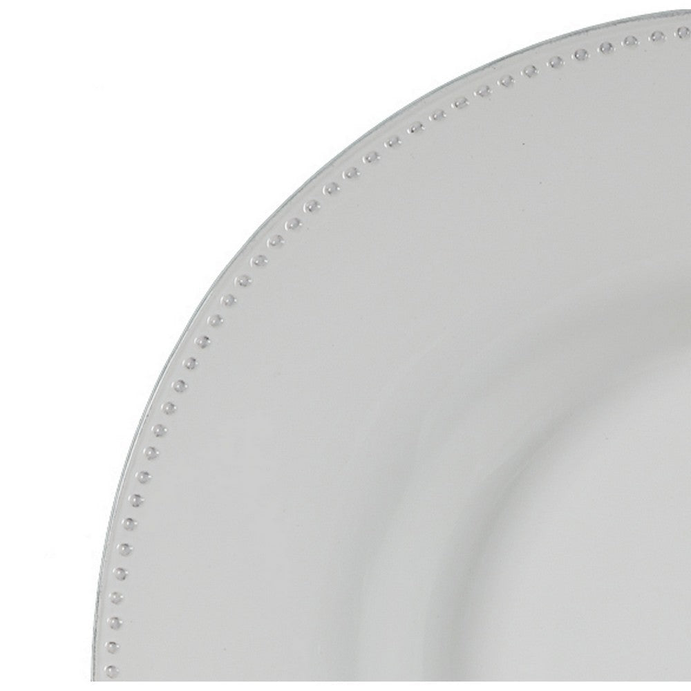 Enticing Round Decorative Porcelain Plate White By Casagear Home ABH-69035