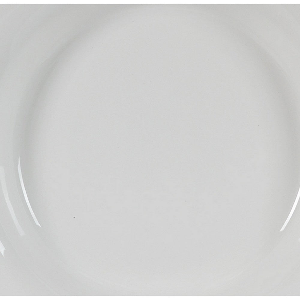 Enticing Round Decorative Porcelain Plate White By Casagear Home ABH-69035