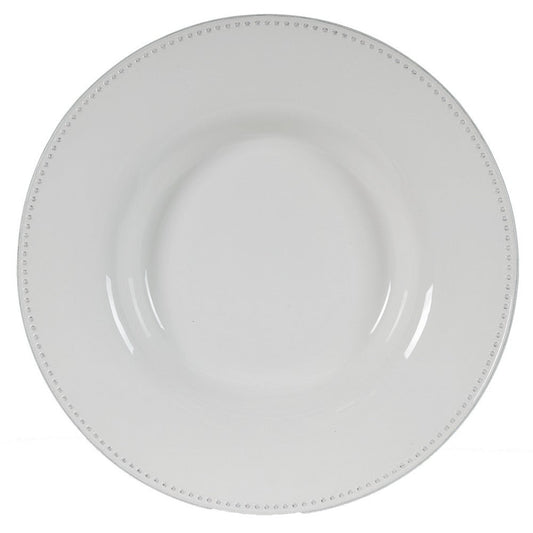 Enticing Decorative Plate | Round Porcelain | White