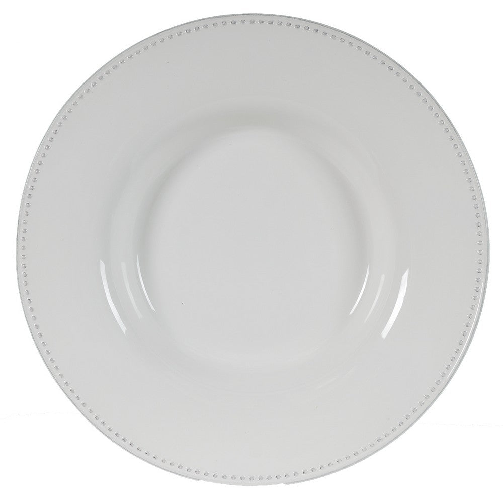 Enticing Round Decorative Porcelain Plate, White By Casagear Home