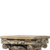 Accent Pedestal Table 10 Inch Top Weathered Brown Resin Ornate Base By The Urban Port ABH-73379