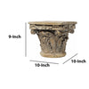 Accent Pedestal Table 10 Inch Top Weathered Brown Resin Ornate Base By The Urban Port ABH-73379