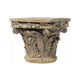 Accent Pedestal Table 10 Inch Top Weathered Brown Resin Ornate Base By The Urban Port ABH-73379