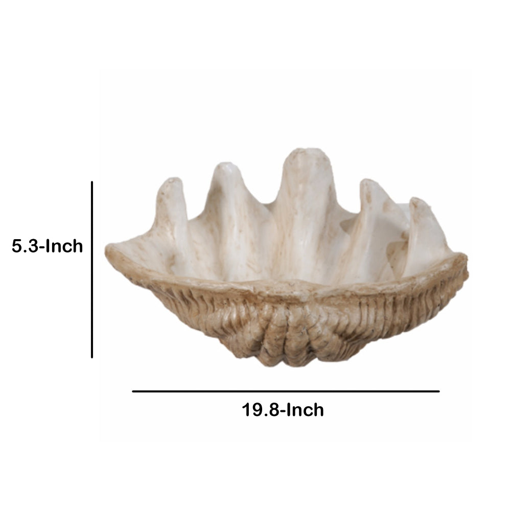 Medium Clam Shell Accent, White By Casagear Home