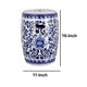 11 Inch Garden Stool Ceramic Drum Shape Blue White Floral Pattern ABH-D69818