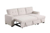 Lusy 85 Inch Reversible Sleeper Sectional Sofa with Storage Chaise Beige By Casagear Home BM317376