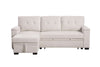 Lusy 85 Inch Reversible Sleeper Sectional Sofa with Storage Chaise Beige By Casagear Home BM317376