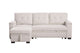 Lusy 85 Inch Reversible Sleeper Sectional Sofa with Storage Chaise Beige By Casagear Home BM317376