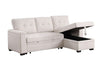 Lusy 85 Inch Reversible Sleeper Sectional Sofa with Storage Chaise Beige By Casagear Home BM317376