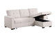 Lusy 85 Inch Reversible Sleeper Sectional Sofa with Storage Chaise Beige By Casagear Home BM317376