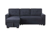 Lusy 85 Inch Reversible Sleeper Sectional Sofa Storage Chaise Dark Gray By Casagear Home BM317374