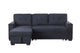Lusy 85 Inch Reversible Sleeper Sectional Sofa Storage Chaise Dark Gray By Casagear Home BM317374