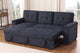 Lusy 85 Inch Reversible Sleeper Sectional Sofa Storage Chaise Dark Gray By Casagear Home BM317374