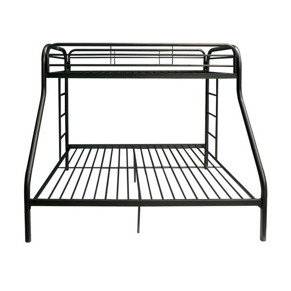 Metal Twin XL/Queen Bunk Bed With Ladders Black AMF-02052BK