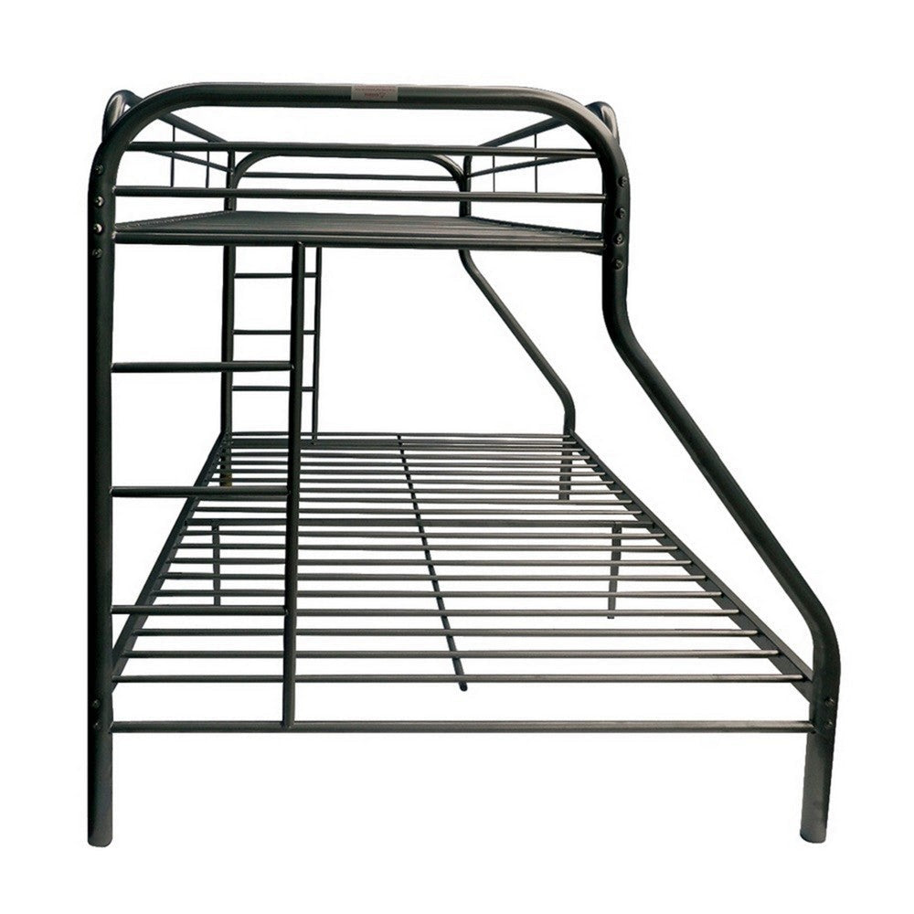 Metal Twin XL/Queen Bunk Bed With Ladders Black AMF-02052BK