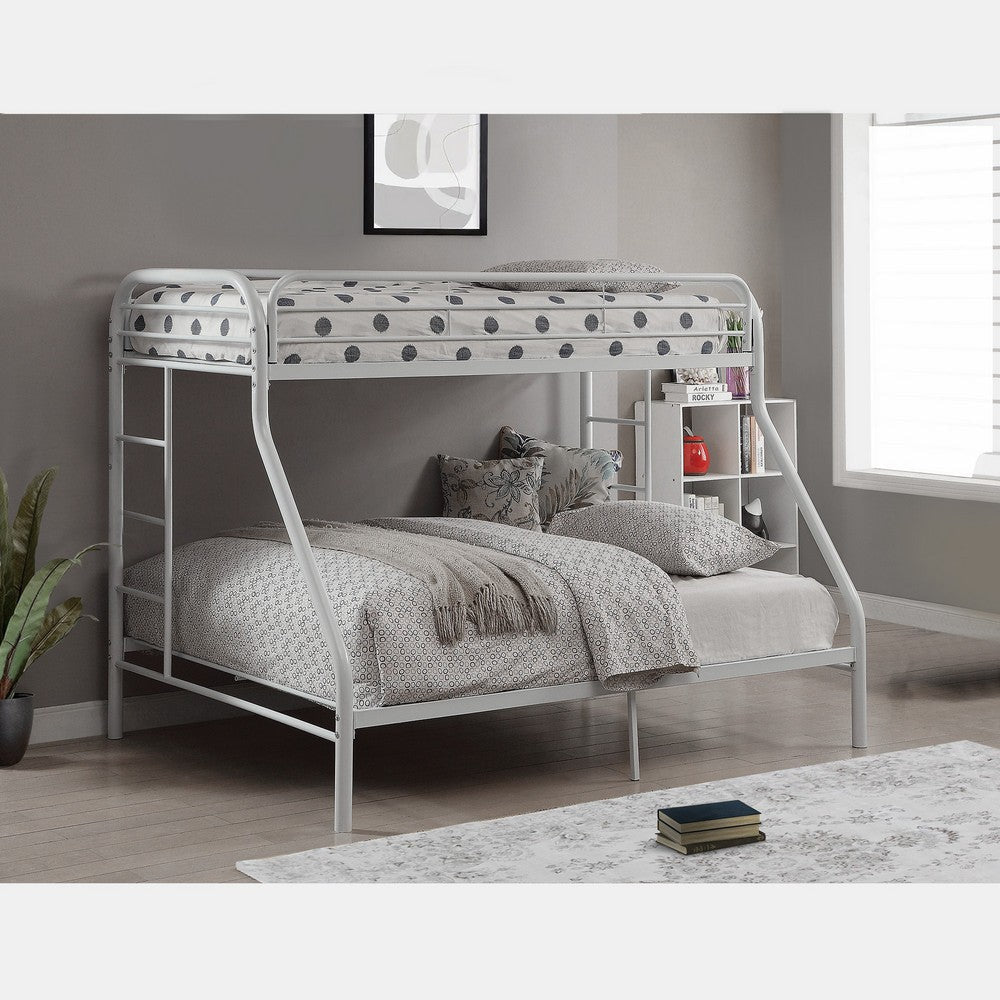 Metal Twin XL/Queen Bunk Bed With Ladders, Black
