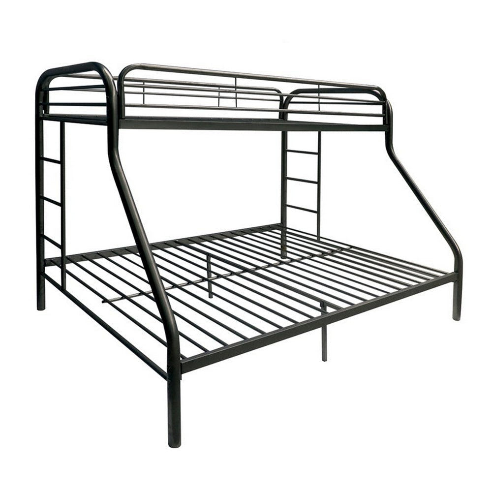 Metal Twin XL/Queen Bunk Bed With Ladders, Black