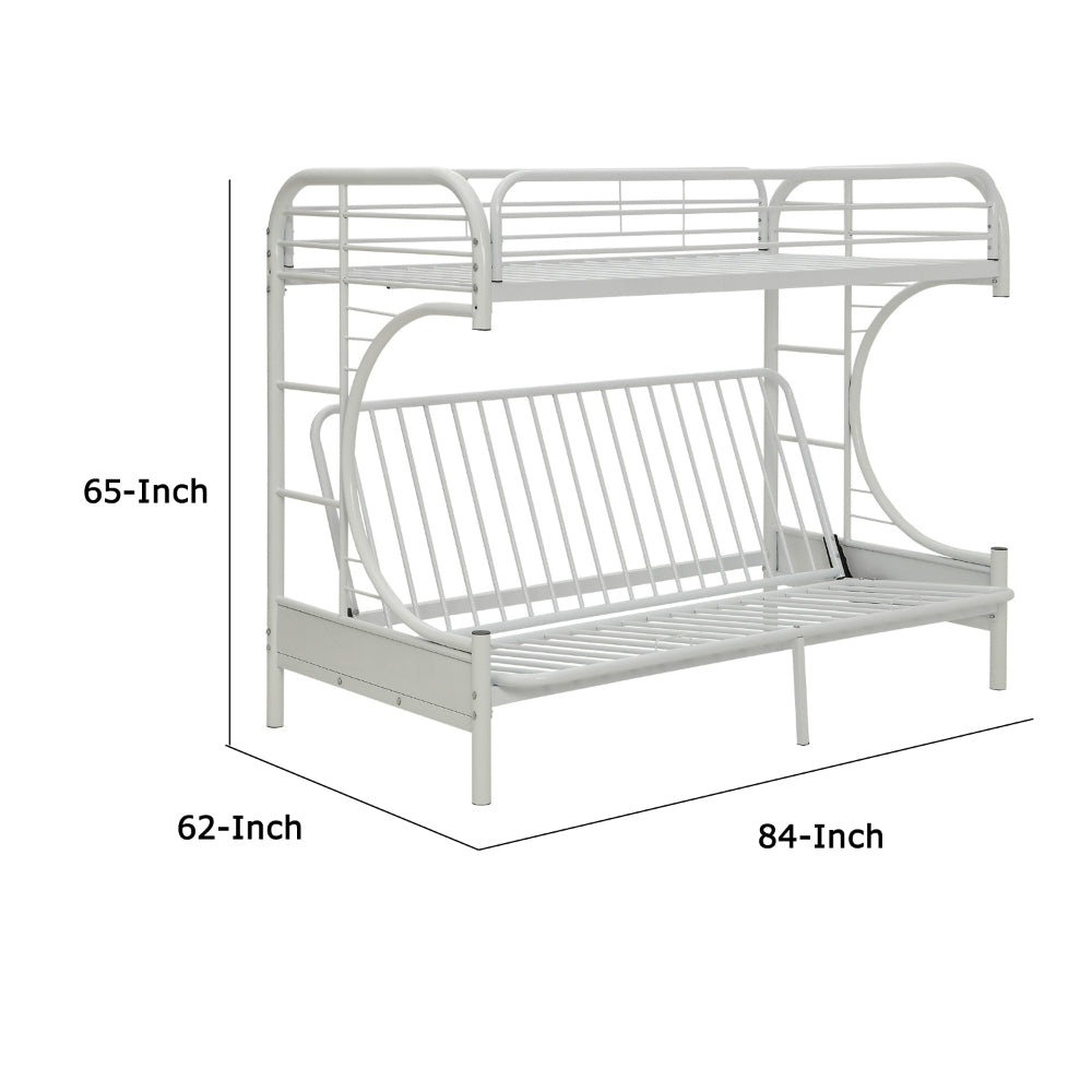 Eclipse Twin XL/Queen/Futon Bunk Bed, White By Casagear Home