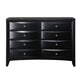 Wooden Dresser With Eight Spacious Drawers Glossy Black AMF-04165