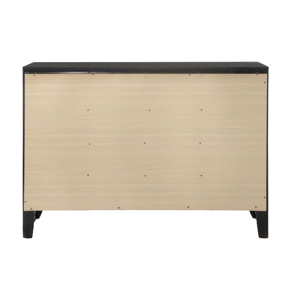 Wooden Dresser With Eight Spacious Drawers Glossy Black AMF-04165