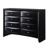 Wooden Dresser With Eight Spacious Drawers, Glossy Black