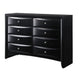 Wooden Dresser With Eight Spacious Drawers, Glossy Black